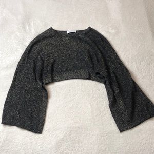 Babaton | Cropped Black & Gold Sweater